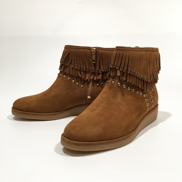 UGG Ariane Studded Fringe Ankle Boots -Chestnut Nubuck -Women’s US 5 -NEW - Picture 3 of 8